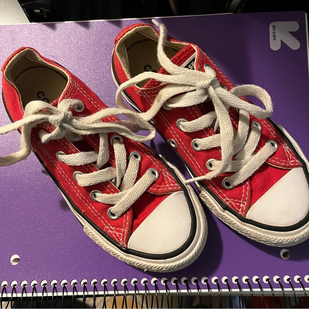Kids Red Converse Low Tops